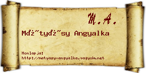 Mátyásy Angyalka névjegykártya